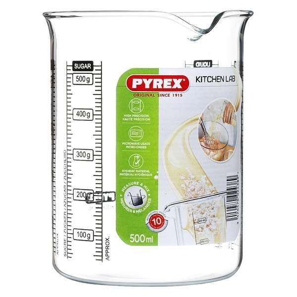 100027B - Messbecher Glas für Backofen, Kühlschrank und Mikrowelle geeignet und für 500 ml