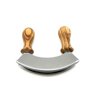 100406 - Wiegemesser mit Doppelklinge und handgedrechselte Griffe