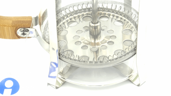 100024 - Kolben Kaffeemaschine elegant für 600 ml aus Bambus, Stahl und Borosilikatglas - Fuß