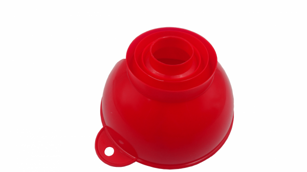 100103 - Einfülltrichter für Weinballons und Einmachgläser - Untenansicht - Rot