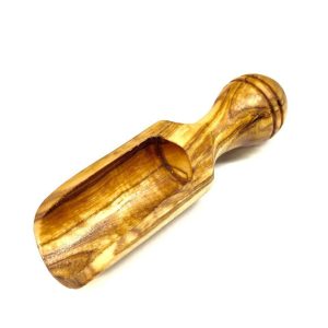 100404 - Handgemachtes Salzschippchen aus Olivenholz