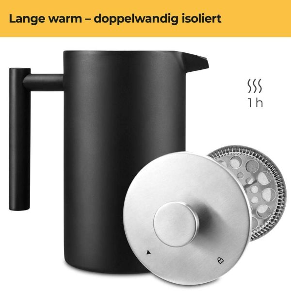 100507 - Kolben Kaffeemaschine thermoisoliert aus doppelwandigem Edelstahl für 1 Liter - Isoliert