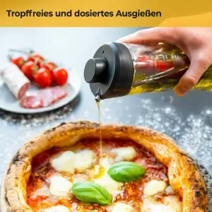 100515 - Ölflasche 500 ml mit Kräutersieb - tropffreies und dosiertes Ausgießen