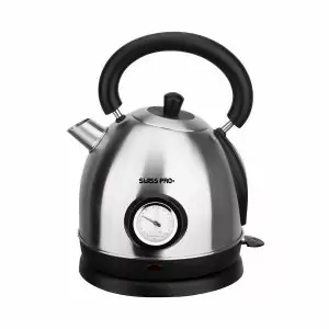 101203A - Retro Wasserkocher mit Temperaturanzeige für 1,8 l und mit Kalkfilter - Silber