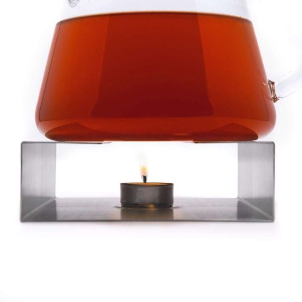 100520 - Stövchen Edelstahl für ein Teelicht - mit Topf