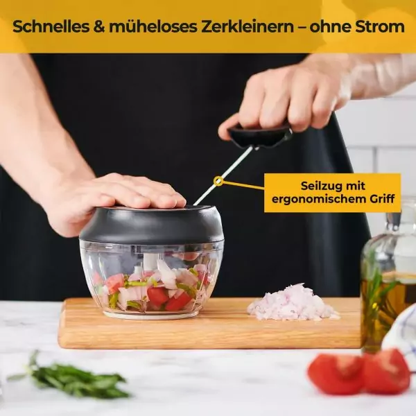 100519 - Manueller Zerkleinerer mit 3 Edelstahlklingen - ohne Strom