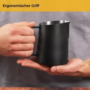 100510 - Milchkanne für Milchschaum und Latte Art aus Edelstahl - ergonomischer Griff