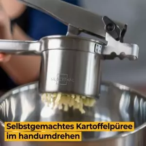 100517 - Kartoffelpresse manuell mit 3 Einsätzen aus Edelstahl - Kartoffelpüree