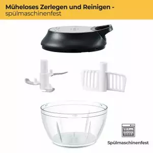 100519 - Manueller Zerkleinerer mit 3 Edelstahlklingen - zerlegen und reinigen