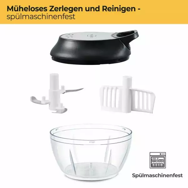 100519 - Manueller Zerkleinerer mit 3 Edelstahlklingen - zerlegen und reinigen
