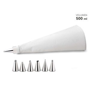 100335 - Spritzbeutel Set mit 6 x Tüllen aus Edelstahl für 500 ml