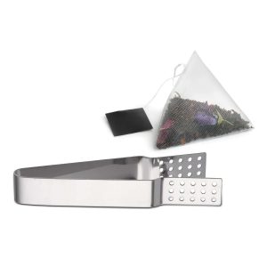 100381 - Teebeutelzange aus Edelstahl 13 cm mit gelochter Greiffläche