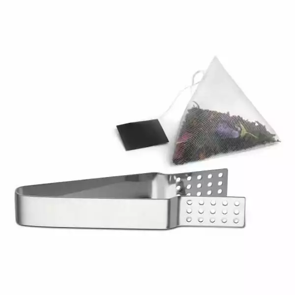100381 - Teebeutelzange aus Edelstahl 13 cm mit gelochter Greiffläche