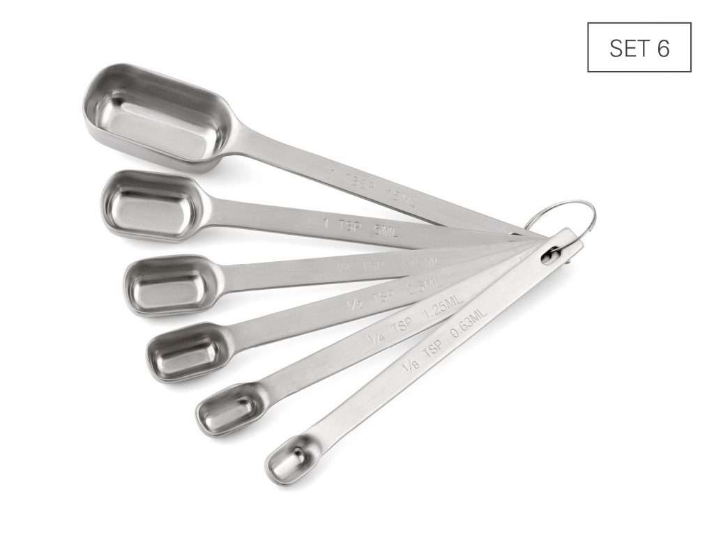 1003B05 - Messlöffel 6er Set aus Edelstahl in ml und TSP