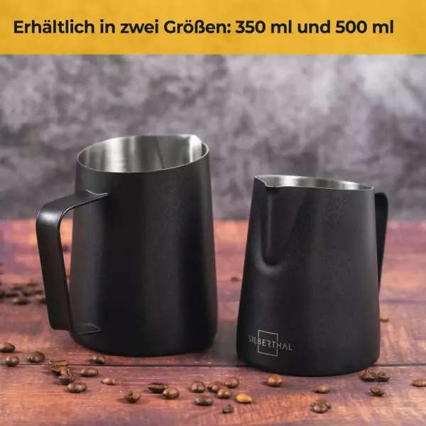 100510 - Milchkanne für Milchschaum und Latte Art aus Edelstahl - 2 Größen