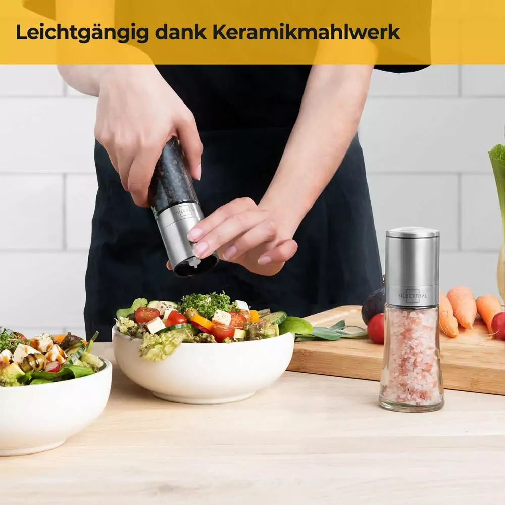 100518 - Salz- und Pfeffermühle Set mit Keramikmahlwerk - Keramikmahlwerk