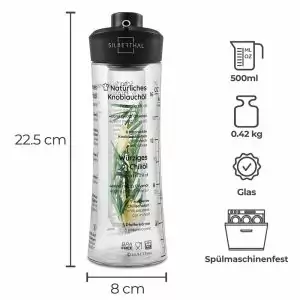 100515 - Ölflasche 500 ml mit Kräutersieb - Maße
