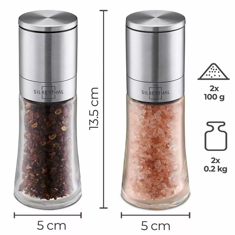 100518 - Salz- und Pfeffermühle Set mit Keramikmahlwerk - Maße