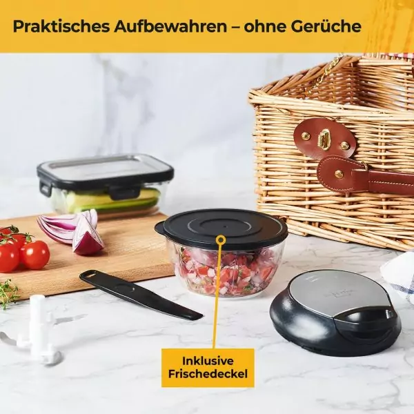 100519 - Manueller Zerkleinerer mit 3 Edelstahlklingen - aufbewahren