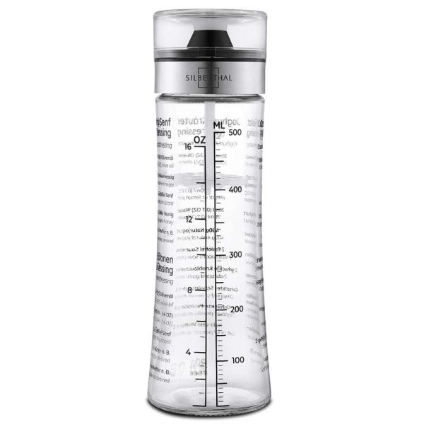 100526 - Dressingshaker aus Glas für 500ml mit aufgedruckten Rezepten