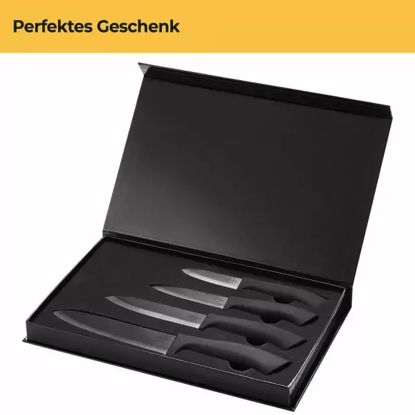 100521 - Keramikmesser Set 4-teilig schwarz - als Geschenk