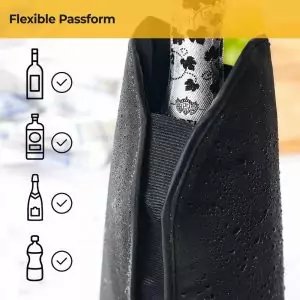 100524 - Flaschenkühler Manschette für kalte und warme Flaschen von 700ml bis 1000ml für unterwegs - flexible Passform