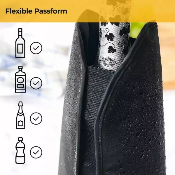 100524 - Flaschenkühler Manschette für kalte und warme Flaschen von 700ml bis 1000ml für unterwegs - flexible Passform