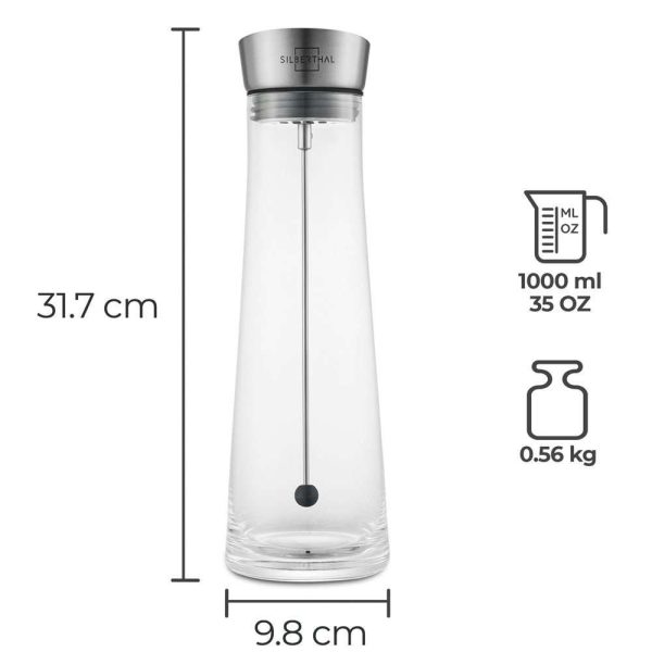 100525 - Wasserkaraffe mit Fruchtspieß für 1 Liter Infused Water - Maße