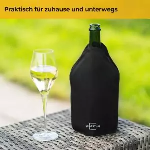 100524 - Flaschenkühler Manschette für kalte und warme Flaschen von 700ml bis 1000ml für unterwegs - zuhause und unterwegs