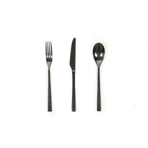102601A - Ein Besteck Set 12-teilig für 4 Personen. Designerware zum leistbaren Preis aus den Niederlanden mit gutem Mundgefühl. Aus hochwertigem Edelstahl 18/10 in Schwarz