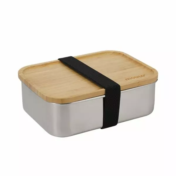 102404 - Brotdose Edelstahl mit Bambusdeckel für 1200ml