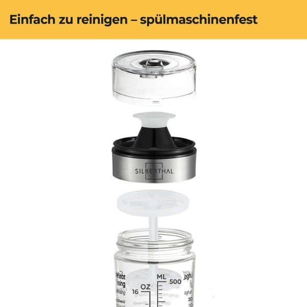 100526 - Dressingshaker aus Glas für 500ml mit aufgedruckten Rezepten - Spülmaschine geeignet
