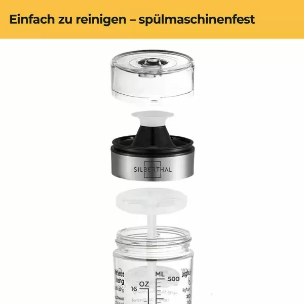 100526 - Dressingshaker aus Glas für 500ml mit aufgedruckten Rezepten - Spülmaschine geeignet