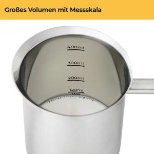Manueller Milchaufschäumer aus Edelstahl für Herd | Shop
