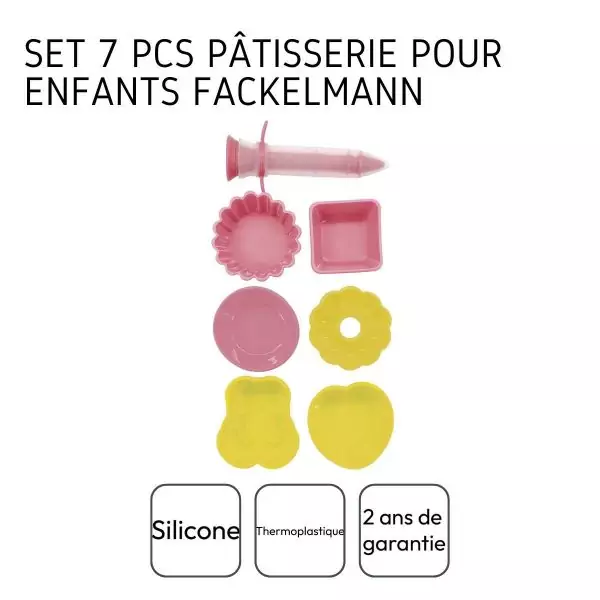 103244-Set Mini-Backformen mit Dekorierstift bestehend aus 7 Teilen zum gemeinsamen Backen und Dekorieren mit Kindern - Angaben