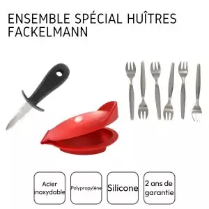 103227-Austern Set 8-teilig zum einfachen und sicheren Halten, Öffnen und Essen von Austern bestehend aus einem Austernmesser, einem Austernkeil und einem 6er Set Austerngabeln - Angaben