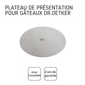 103036-Präsentationsplatte 32 cm aus Edelstahl zum Dekorieren & Transportieren von Kuchen und Torten - Angaben