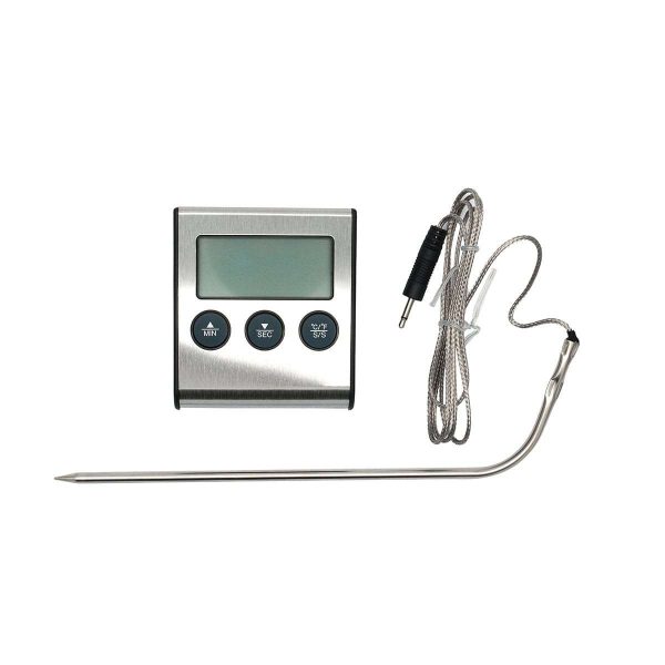 103222-Digitales Kochthermometer mit Sonde - kabelgebundene Sonde und elektrisch mit Batterie betrieben