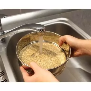 103247-Mehlsieb fein 2-in-1 zum Sieben und Waschen mit einem 18 cm Durchmesser aus Edelstahl - beim Waschen