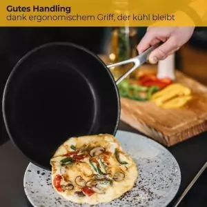 100532 - Induktionspfannen Set aus 2 Induktionspfannen Ø 24 & 28cm aus antihaftbeschichtetem Edelstahl - ergonomischer und kühlbleibender Griff