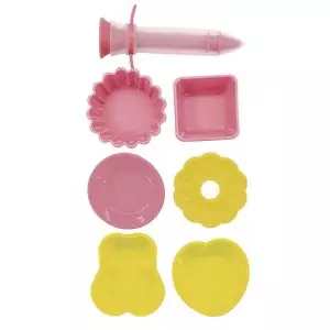 103244-Set Mini-Backformen mit Dekorierstift bestehend aus 7 Teilen zum gemeinsamen Backen und Dekorieren mit Kindern