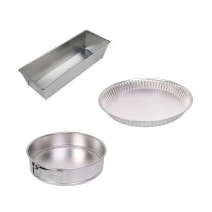 103001-Blechkuchenformen Set 3-Stück bestehend aus Kasten-, Tarte- und Springform
