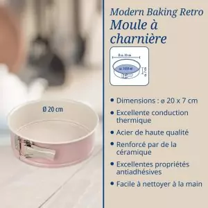 103011B-Retro Springform mit Scharnier 20 cm - Maße und Beschreibung
