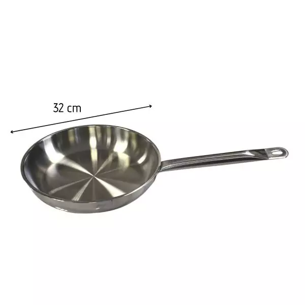 102808A-Edelstahlbratpfanne unbeschichtet und für alle Herdarten geeignet 32 cm - Maße