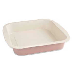 103012-Rechteckige Brownie Backform im Retro Design 26 x 27 cm