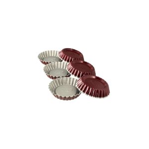 103032-Torteletts Set 10 cm mit 6 Stück aus Stahl und mit Anti-Haftbeschichtung