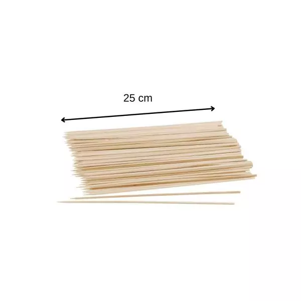 103203-Set aus Holzspieße 25 cm mit 50 Stück aus FSC-zertifiziertem Holz - Maße