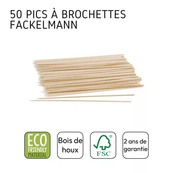 103203-Set aus Holzspieße 25 cm mit 50 Stück aus FSC-zertifiziertem Holz - Angaben