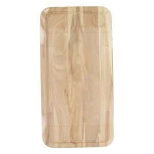 103204-Holz-Schneidebrett mit Kreis und Saftrille aus Buche mit den Maßen 45 x 23 x 1,6 cm