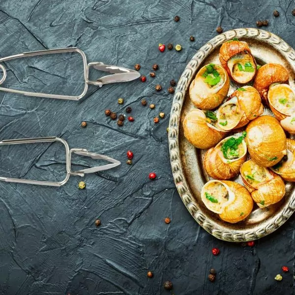 103231-2er Set Schneckenzange speziell zum Essen von Schnecken aus Edelstahl - mit Schnecken